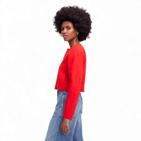 Madewell Crop Cardigan Jacket Size Medium - Picture 2 of 11